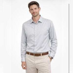 Armani Collezioni Men's Dress Shirt Size 16 41 Regular Light Gray Cotton